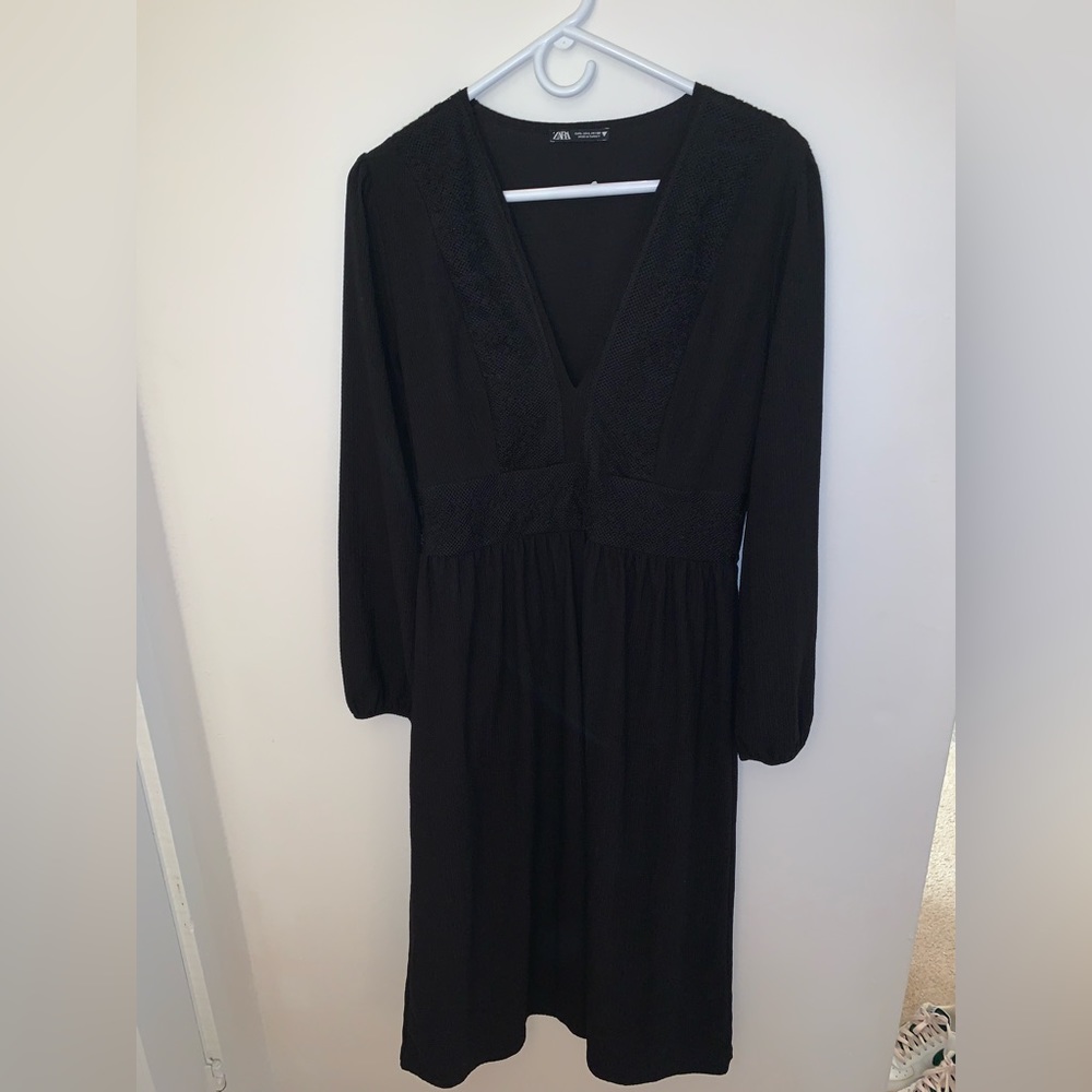 Zara black long sleeve dress